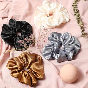Esasilk Summer <strong>Hot</strong> Best Seller Shinny Silk Oeko-Tex Certified Hair Scrunchies Set Fashionable Black Ivory <strong>Pink</strong> Custom <strong>Headbands</strong> - Product Image 4
