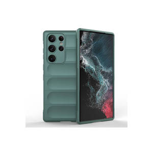 Coque en TPU flexible TYGO pour Samsung Galaxy S23 Ultra, design ethnique éthéré, vert foncé translucide, coque en silicone, dos creux - Product Image 1