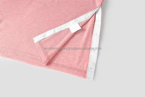 Camiseta de algodón con cierre de cremallera para rehabilitación, para después del hospital, con broches laterales para batas de paciente - Product Image 5