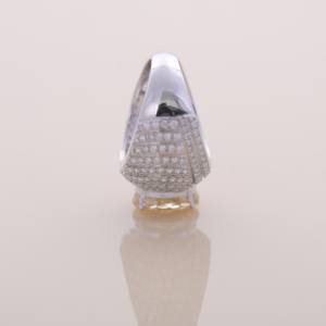 Anillo de Lujo de Plata de Ley 925 Sólida con Banda Pavé, Diamante Ovalado Amarillo de 4.41ct Cultivado en Laboratorio, Chapado en Rodio Vintage, Certificado por IGI - Product Image 5