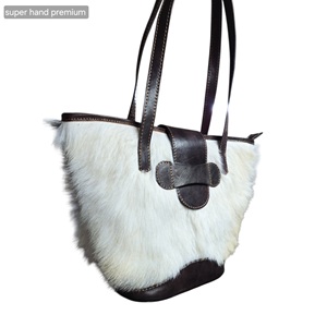 Sac fourre-tout en cuir véritable pour femme Super Hand avec double bandoulière, fermeture à fermoir, style décontracté et bohème, usage quotidien - Product Image 2
