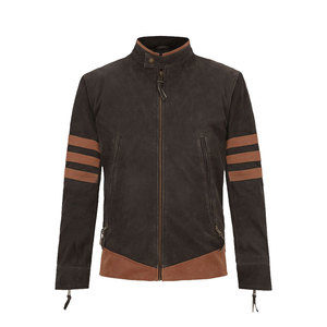 Chaqueta de Cuero Genuino para Hombre, Color Marrón Gamuza, Chaqueta de Motociclista de Cuero de Alta Calidad, Perfecta para Todas las Temporadas - Product Image 1