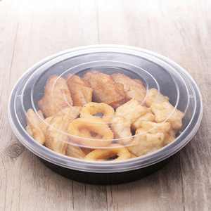 Bandejas Redondas Desechables de PP para Microondas con Tapa para Comida Callejera, Mariscos y Panqueques - Product Image 3