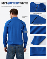 Pull en maille sportif Gorpcore à col montant zippé 1/4 pour homme, avec passepoil contrastant, idéal pour les activités de randonnée en extérieur