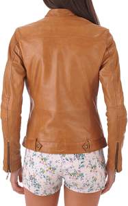 Meilleur design de personnalisation de couleur unie Produit de qualité supérieure Vêtements d'extérieur pour femmes Vestes en cuir - Product Image 5