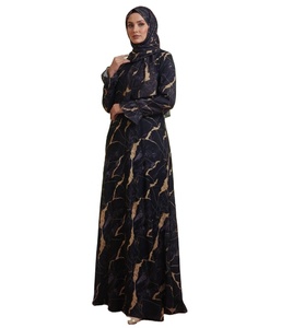 Abaya Tradicional Musulmana para Mujer 2025, Abaya Cerrada con Hijab, Abaya Tradicional Sólida con Talla y Color Personalizados - Product Image 1