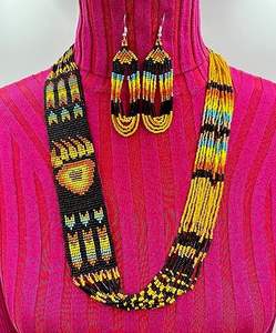 Quality Handicrafts Glass Seed Beads Statement Necklace With Earring Jewelry Set <b>Women</b> <b>Choker</b> Necklaces Gift <b>for</b> <b>Women</b> - Product Image 4