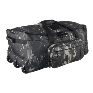 车轮滚动行李袋轮式战术行李箱拉杆袋定制标志大容量32英寸运动包聚酯来样定做