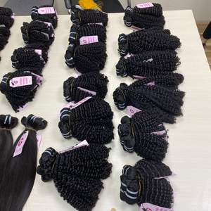 Extensiones de cabello humano vietnamita alineado con cutícula rizada profunda para mujeres negras Grado de cabello Remy para hacer pelucas - Product Image 5