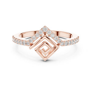 Anillo de Oro Rosa de 14K con Diamante Redondo Cultivado en Laboratorio, Regalo de Aniversario para Mujer |   Diamante Cultivado Nuevo - Product Image 1