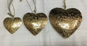 Taille personnalisable Xmas Métal Gravure Conception Coeur Suspendu Décoration De Noël Boule En Métal Ornements D'arbre Ornement De Noël - Product Image 6