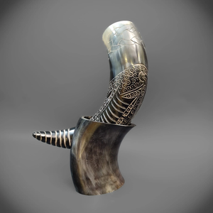 Cuerno Vikingo para Beber / Cuerno de Búfalo para Soplar / Cuerno de Gondor - Arte Náutico Tallado en Cuerno y Objeto de Colección - Product Image 3