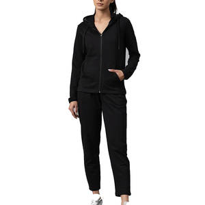 Confortable et simple deux pièces Jogger ensemble femmes survêtement deux pièces ensemble avec ourlet côtelé et poignets femmes survêtement - Product Image 1