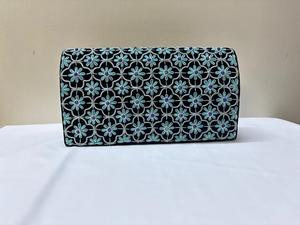 High Demand Lady Fashion Opulent Velvet Clutch Pearl Chains Embellishments Vintage Threadwork Water Resistant for Festive - Product Image 3