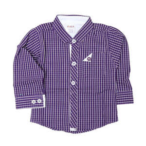 Chemise à carreaux pour nouveau-né garçon - Violet - Product Image 1