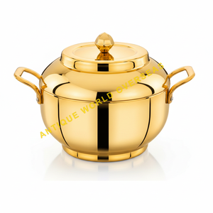 Premium Mirror Polish Stainless Steel <b>Hot</b> Pot Aluminum Handles Insulated Non-Stick <b>Food</b> Warmer Casserole Luxury Table Serving - Product Image 1