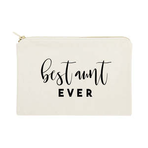 Bolsa de Cosméticos Ecológica de Lino 'La Mejor Tía del Mundo', Organizador de Maquillaje Práctico con Logotipo Personalizado, Lona de Algodón y Material de PC - Product Image 4