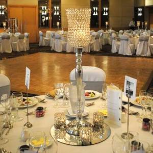 High Quality Crystal Wedding <b>Lights</b> Decoration Centerpiece Silver Hurricanes Holder For Festival & Party Supplies - Product Image 4