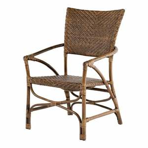 High quality natural <b>rattan</b> woven arm <b>chair</b> indoor patio <b>chair</b> home <b>garden</b> dining <b>chair</b> - Product Image 1