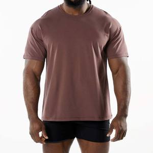 Nouvelle tendance goutte épaule en gros 100% coton 250G lourd lavé couleur unie T-Shirt grande taille hommes à manches courtes T-shirt - Product Image 1