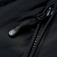 Blouson matelassé noir avec capuche et fermeture éclair, veste d'hiver pour la randonnée, blouson matelassé épais et chaud pour hommes