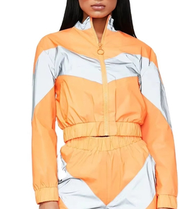 Conjuntos Deportivos de Dos Piezas para Mujer, Color Personalizado, Chaqueta Cortavientos con Cremallera y Pantalones de Nylon, 100% Algodón - Product Image 3