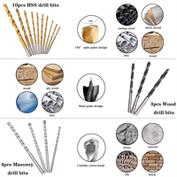 Ensemble de forets à combinaison de 31 pièces, kit de tournevis et foret plat, ensemble de forets de menuiserie pour bois, métal, maçonnerie