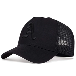 Casquette de baseball-Casquette de camionneur noire avec dos en maille légère et réglable pour les sports de plein air Chapeau décontracté en polyester respirant - Product Image 2