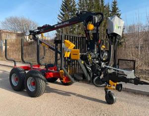 Remorque forestière de 5 tonnes pour le transport de bois, avec grue et éclairage LED, remorque utilitaire agricole - Product Image 5