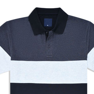 Polo personalizable de algodón 100% de gama alta para hombre, tela de patrón sólido, ecológico, XL oscuro, diseño de bloque negro, 6XL - Product Image 2