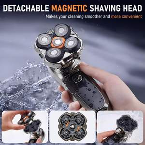 Afeitadora Eléctrica Multifunción 6 en 1 para Hombre, IPX7 Impermeable, Uso en Seco/Húmedo, Afeitadora Rotatoria Inalámbrica para el Cuidado Facial - Product Image 1