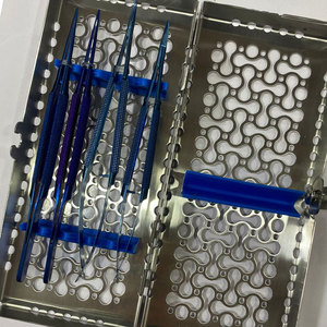 Juego de microinstrumentos oftálmicos con revestimiento azul, 4 Uds., bandeja, Kit quirúrgico, instrumento, Manual de acero inoxidable alemán de alta calidad CE - Product Image 4