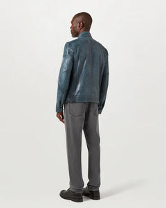 Veste en cuir de vachette véritable légère à capuche pour hommes personnalisée au meilleur prix Fabricant fabriqué en gros pur avec logo personnalisé OEM - Product Image 3