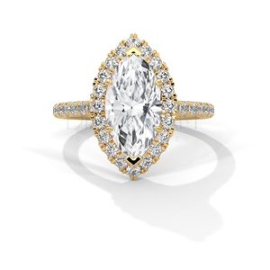 Anillo de boda de diamante cultivado Halo Leb corte Marquesa Original, anillo de compromiso de Plata de Ley 925 para mujer, joyería fina - Product Image 1