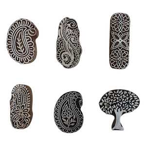 Bloques de impresión de Madera hechos a mano, Saree marrón textil artesanal, sello de lona indio único en línea, nuevo diseño WB-1842 - Product Image 1