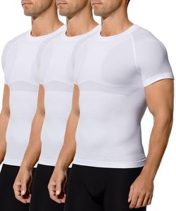 Camiseta de Compresión Transpirable para Hombre, Control de Abdomen, Moldeadora Corporal, Manga Corta, Soporte de Espalda, Corrector de Postura, Camiseta Interior para Fitness - Product Image 1
