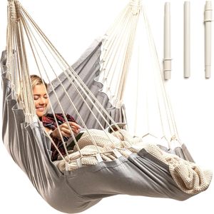 <span class=keywords><strong>Silla</strong></span> <span class=keywords><strong>Colgante</strong></span> Tipo Hamaca <span class=keywords><strong>para</strong></span> Camping con Reposapiés, <span class=keywords><strong>para</strong></span> Interiores y Exteriores, con Herrajes Resistentes y Soporte Corporal Completo - Product Image 1