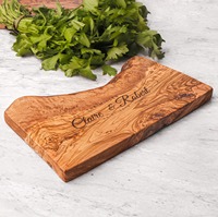 Olijfhouten snijplank 1,8 cm |   Tunisische serveer- en snijplank |   Gegraveerd logo op maat
