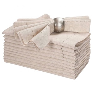 Fantaisie couleur claire cuisine intelligente Logo personnalisé moderne 100% coton biologique prêt à expédier GOTS certificat Table serviettes naturelles - Product Image 1