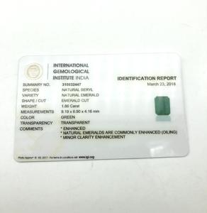 พลอยแซมเบียธรรมชาติขนาด9x7มม. พลอยเจียระไนทรงแปดเหลี่ยม1.86ชิ้นอัญมณีหลวมแบบมรกต - Product Image 6