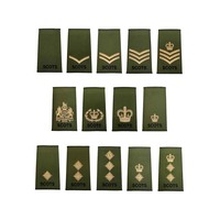 Épaulettes de qualité supérieure Royal Medical Boards, bleu marine, rigides, en toile brodée, réutilisables, personnalisables, à coudre avec épingle de sûreté