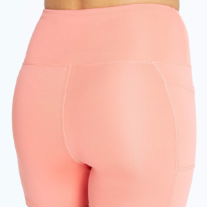 Shorts de sport pour femmes, personnalisés avec logo, écologiques, en spandex/polyester, taille haute élastique, décontractés, style biker, avec poches, séchage rapide - Product Image 2