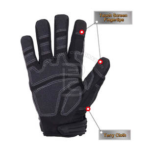 Gants de travail en cuir véritable pour hommes, vêtements de sécurité, gants de travail de couleur unie - Product Image 3
