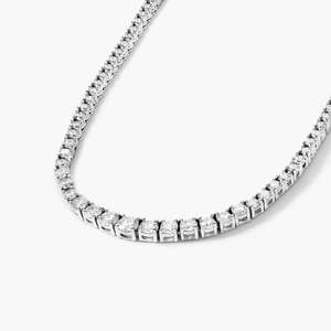 Collier de mariage à chaîne de tennis 10K/argent pour femme Collier de diamant Moissanite de 18 pouces avec bijoux à la mode pour une journée spéciale - Product Image 3