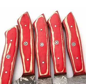 Prix de gros 1 pièce Couteau de chef Santoku moderne en bois et acier inoxydable de marque personnalisée avec étui en cuir - Product Image 5