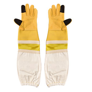 Gants d'apiculture en cuir de chèvre de haute qualité respirant léger poignées de doigt complet antidérapant résistant aux piqûres bras de main - Product Image 2