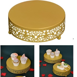 Soporte de Metal para Servir Pastel DE UN Solo Nivel Decorativo Superior Vintage Soporte para Servir Pasteles de Forma Personalizada para Cumpleaños y Bodas - Product Image 2