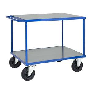 Lightweight Industrial Four-Wheel Table Trolley Rubber PP Frame Platform for Warehouse Storage Tool <b>Transportation</b> OEM Supported - Product Image 1