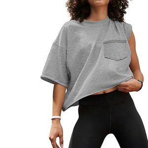 Nueva moda de verano, camiseta recortada con cuello redondo y gráfico 3D suelto para mujer con logotipo personalizado - Product Image 1
