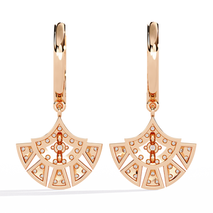 Magnifiques boucles d'oreilles en or massif 18 carats avec diamants de laboratoire, plaquées rhodium, certifiées IGI, pour mariage et fiançailles - Product Image 5